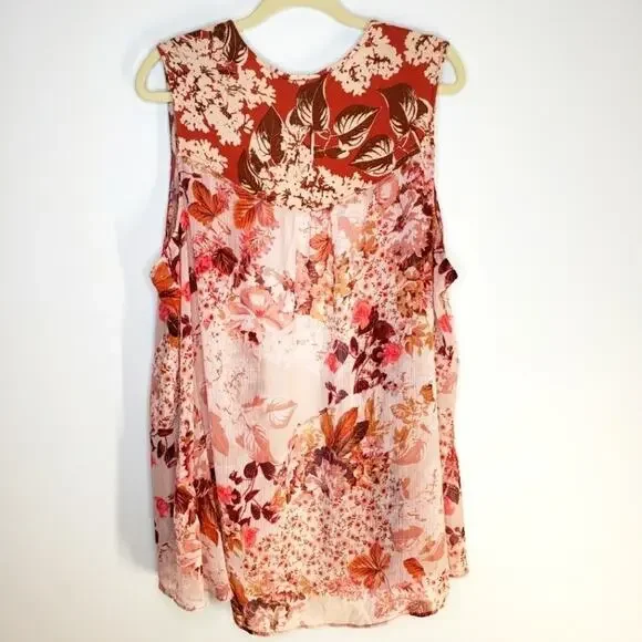 Lori Goldstein Floral Sheer Sleeveless Cover Up XL - Picture 7 of 7